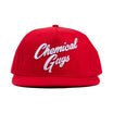 Snap-It-Back Red Script Hat