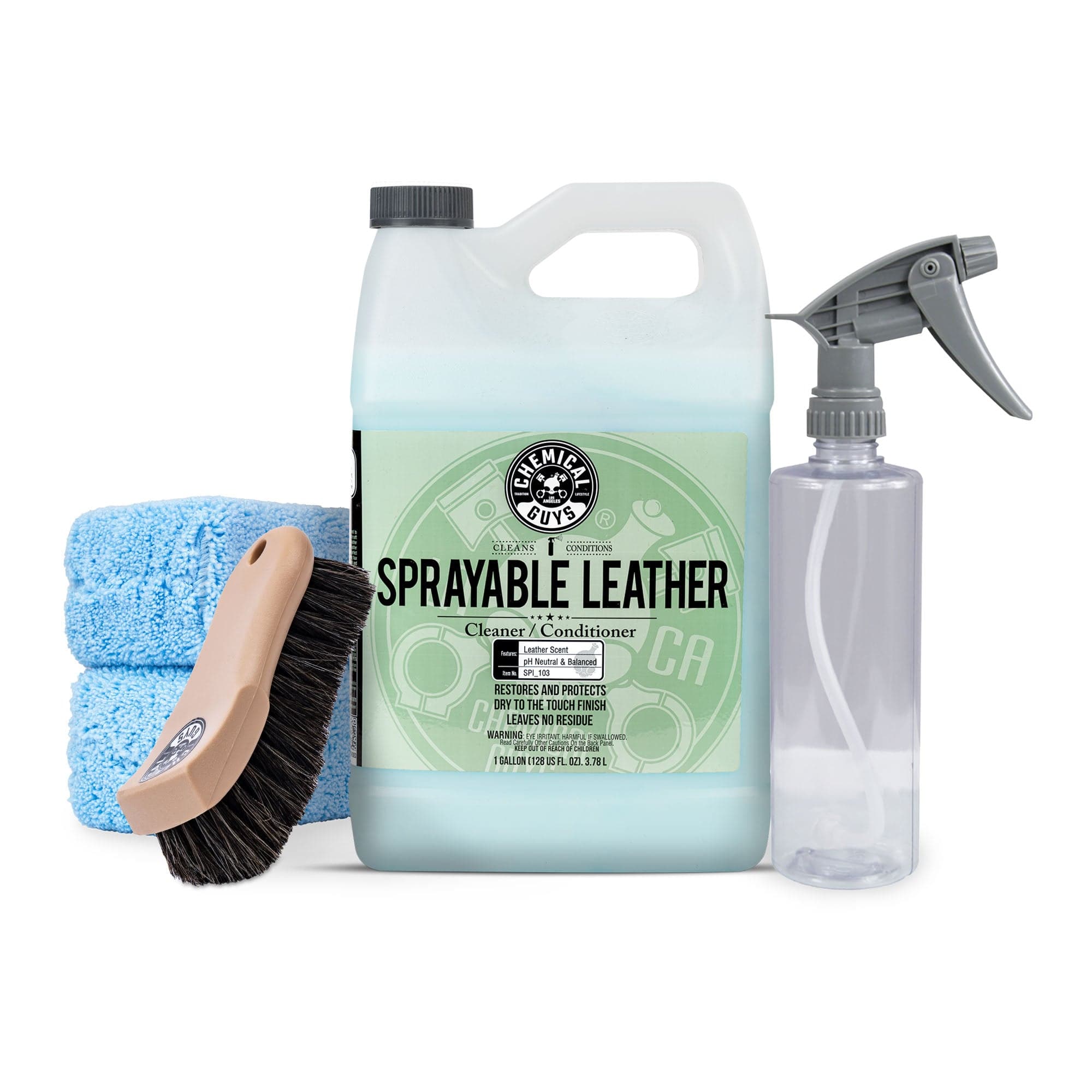 Sprayable Leather Cleaner & Conditioner Gallon with FREE Accessories