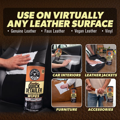 Leather Quick Detailer Canister Wipes