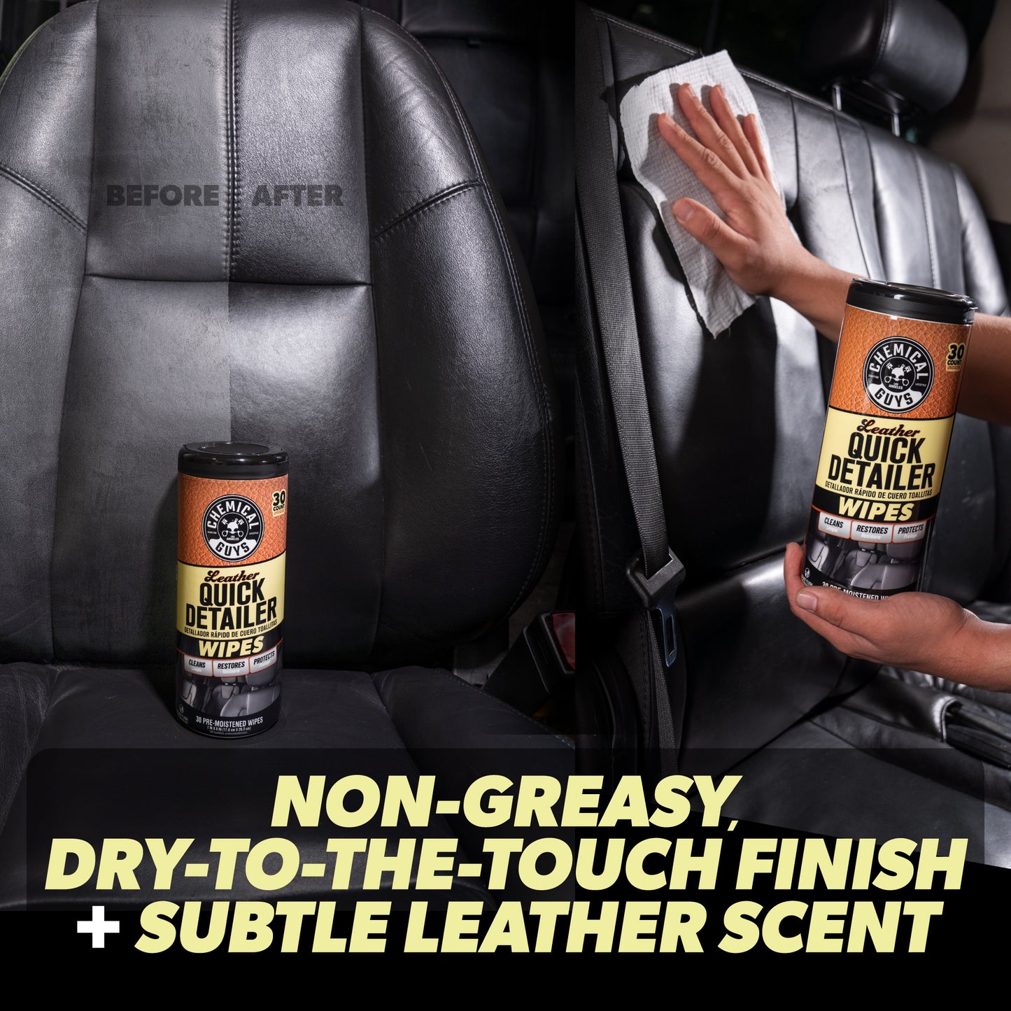 Leather Quick Detailer Canister Wipes