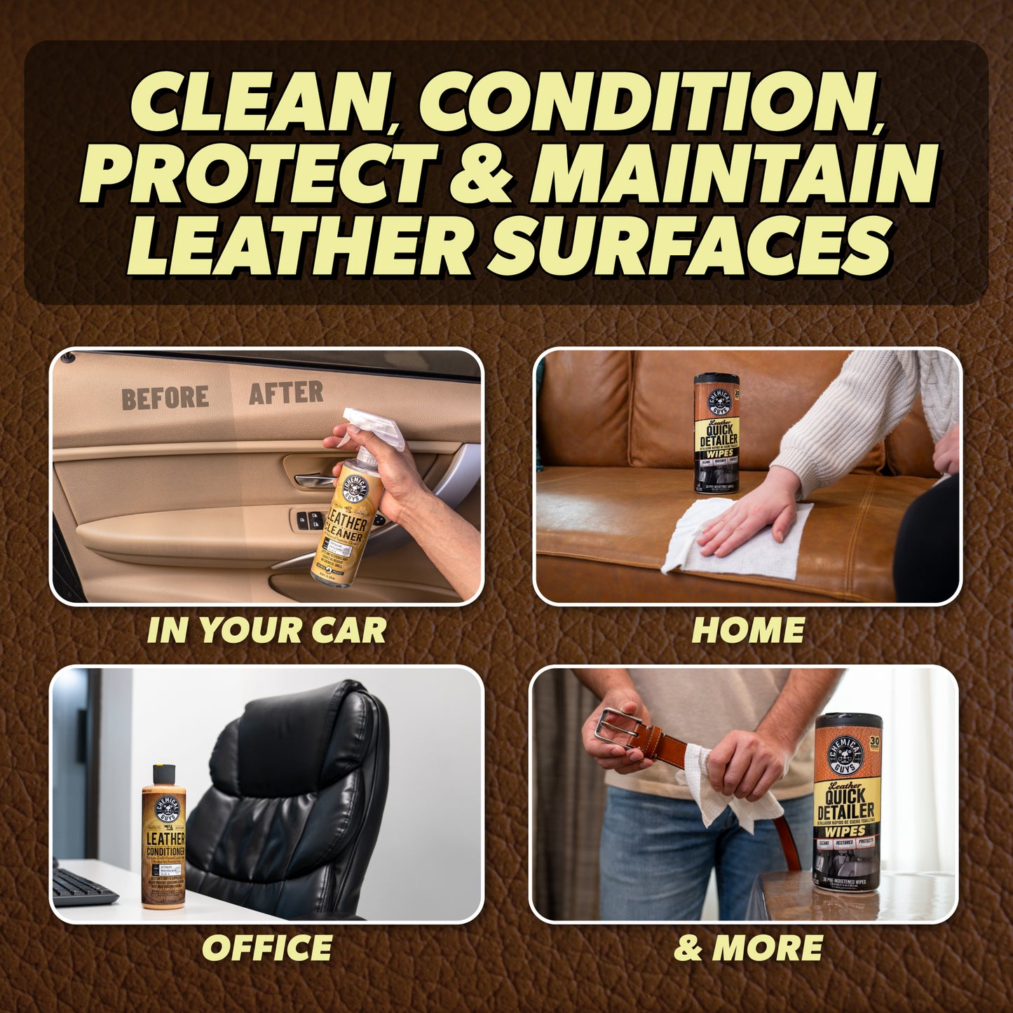 Clean, Condition, & Maintain Leather Care Kit