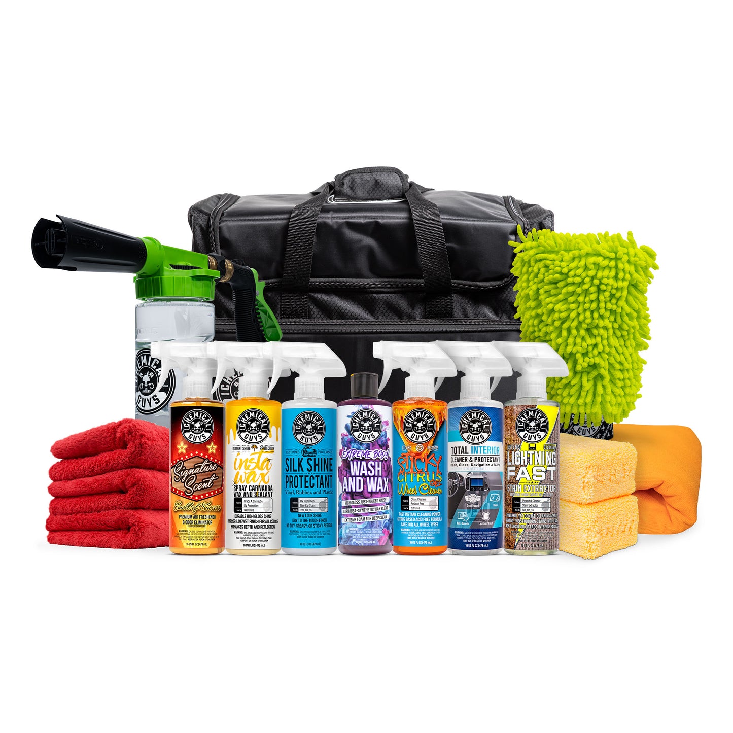 All In One Foam Blaster Wash & Wax Deluxe Kit w/ Arsenal Organizer Bag